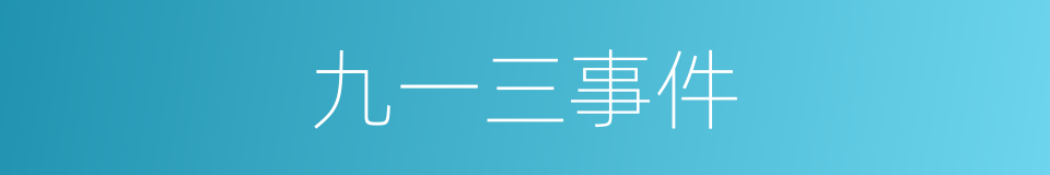 九一三事件的同义词
