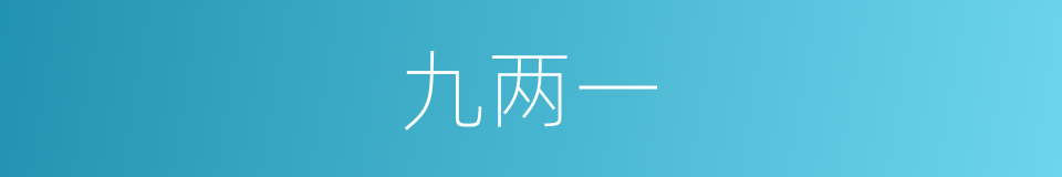 九两一的同义词