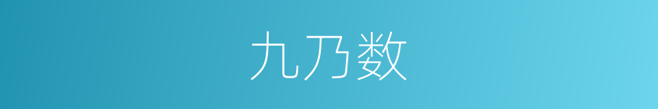 九乃数的同义词