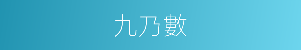 九乃數的同義詞