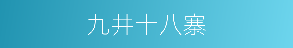 九井十八寨的同义词