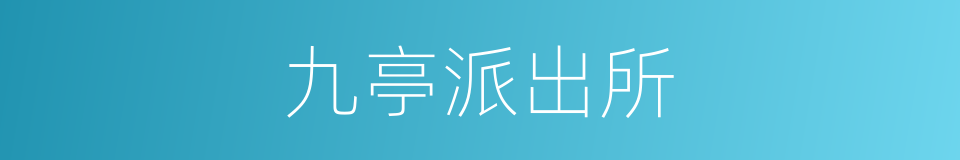 九亭派出所的同义词