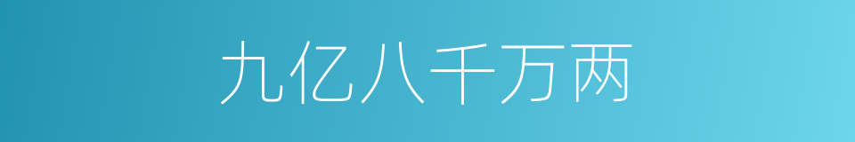 九亿八千万两的同义词