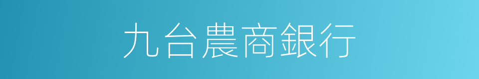 九台農商銀行的同義詞