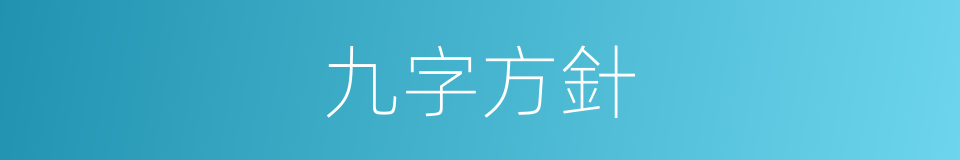九字方針的意思