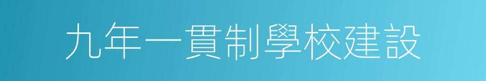 九年一貫制學校建設的同義詞