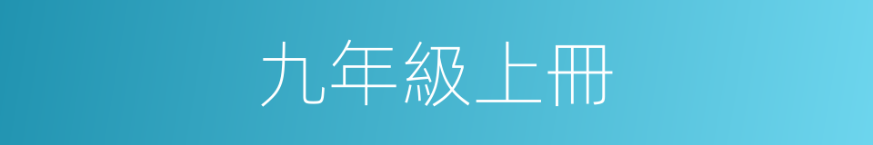 九年級上冊的同義詞