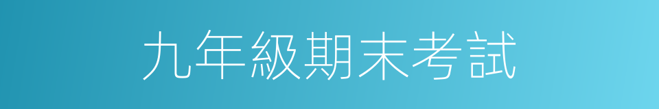 九年級期末考試的同義詞