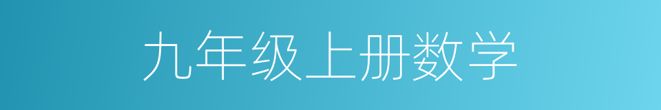 九年级上册数学的同义词