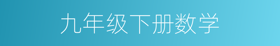 九年级下册数学的同义词