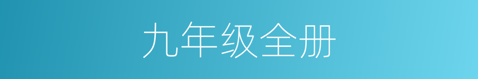 九年级全册的同义词