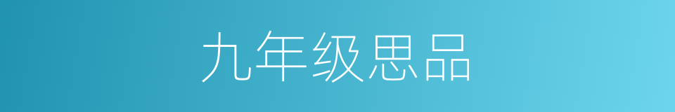 九年级思品的同义词