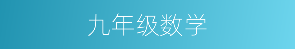 九年级数学的同义词