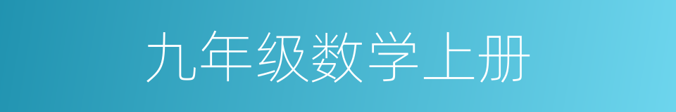 九年级数学上册的同义词