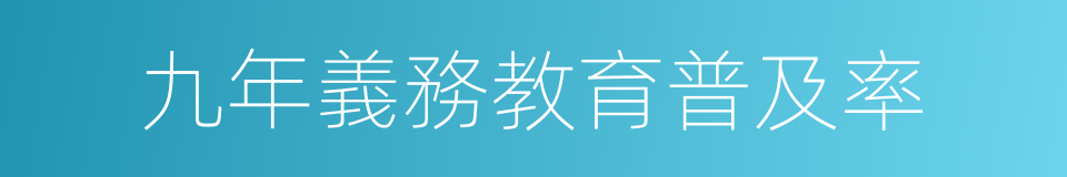 九年義務教育普及率的同義詞