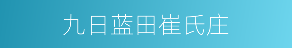 九日蓝田崔氏庄的同义词