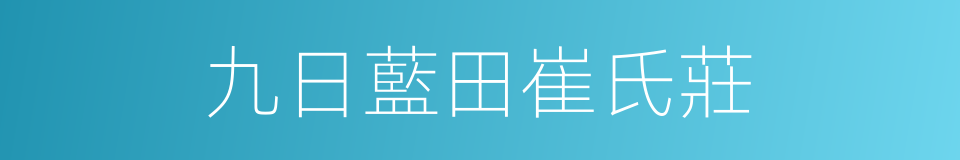 九日藍田崔氏莊的同義詞