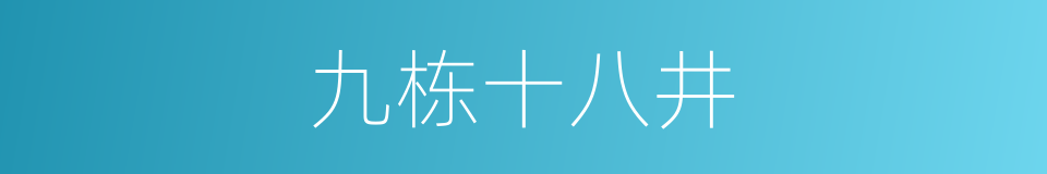 九栋十八井的同义词