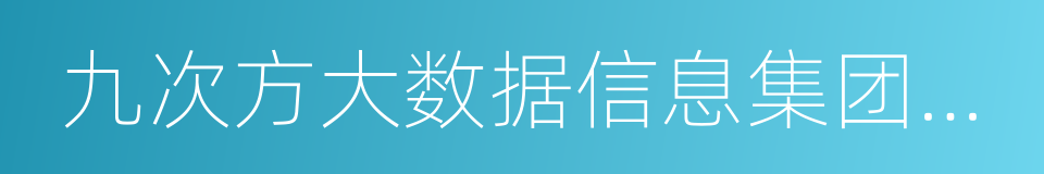 九次方大数据信息集团有限公司的同义词