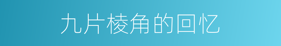 九片棱角的回忆的同义词