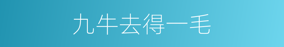 九牛去得一毛的意思