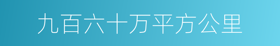 九百六十万平方公里的同义词