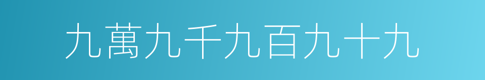 九萬九千九百九十九的同義詞