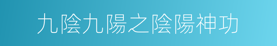 九陰九陽之陰陽神功的同義詞