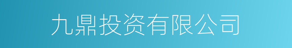 九鼎投资有限公司的同义词