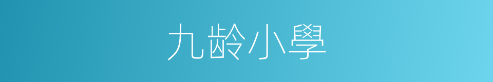 九龄小學的同義詞