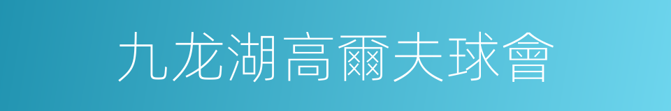 九龙湖高爾夫球會的同義詞