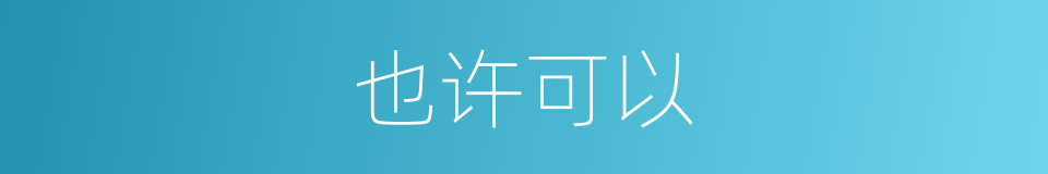 也许可以的同义词