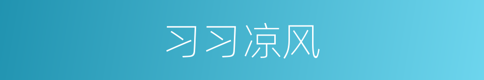习习凉风的同义词