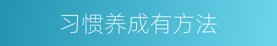 习惯养成有方法的同义词