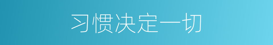 习惯决定一切的同义词