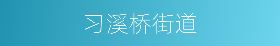 习溪桥街道的同义词