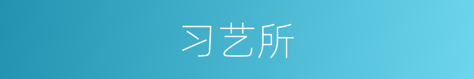 习艺所的同义词