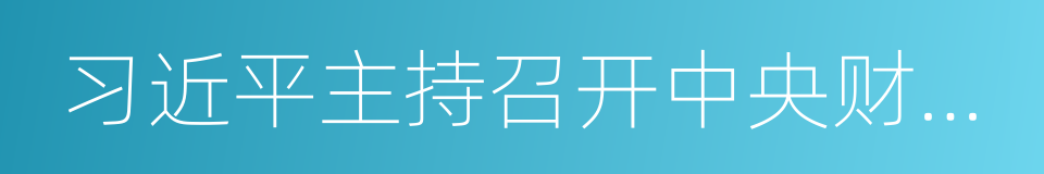 习近平主持召开中央财经领导小组的同义词