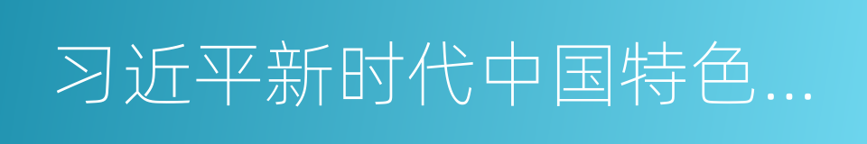 习近平新时代中国特色社会主义经济思想的同义词