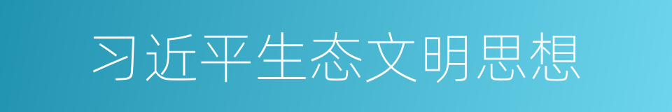 习近平生态文明思想的同义词