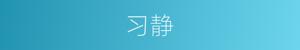 习静的意思