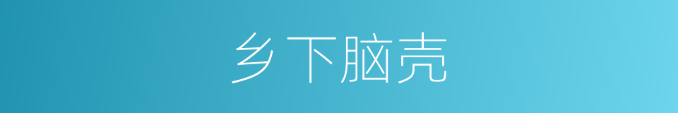 乡下脑壳的意思