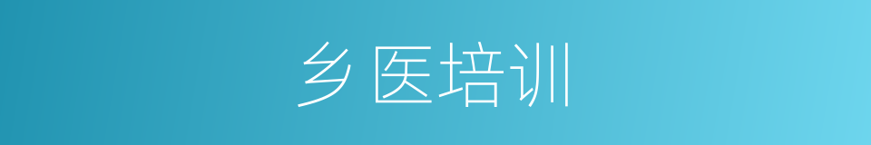 乡医培训的同义词