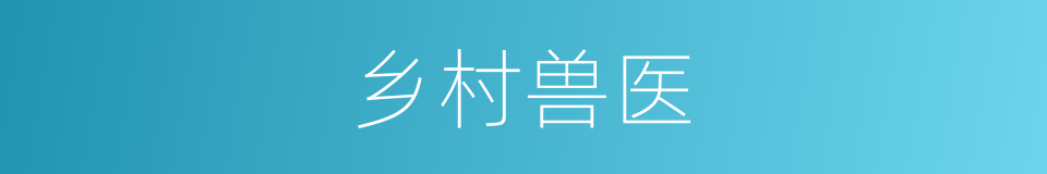 乡村兽医的同义词