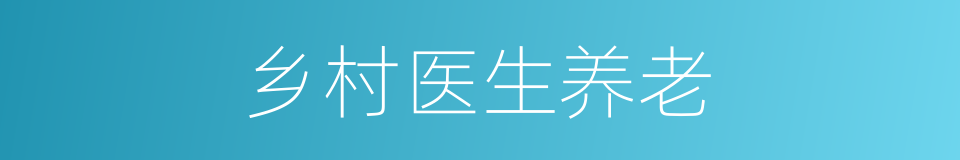 乡村医生养老的同义词