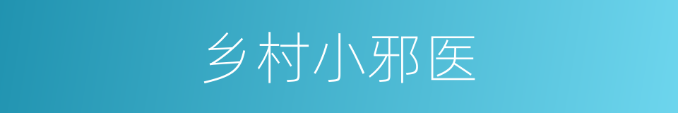 乡村小邪医的同义词