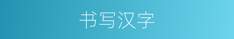 书写汉字的意思
