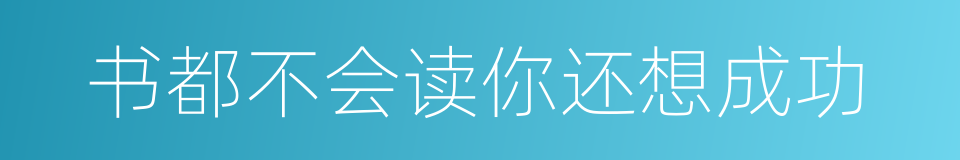 书都不会读你还想成功的同义词