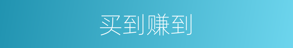 买到赚到的同义词