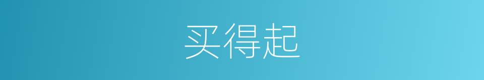 买得起的意思